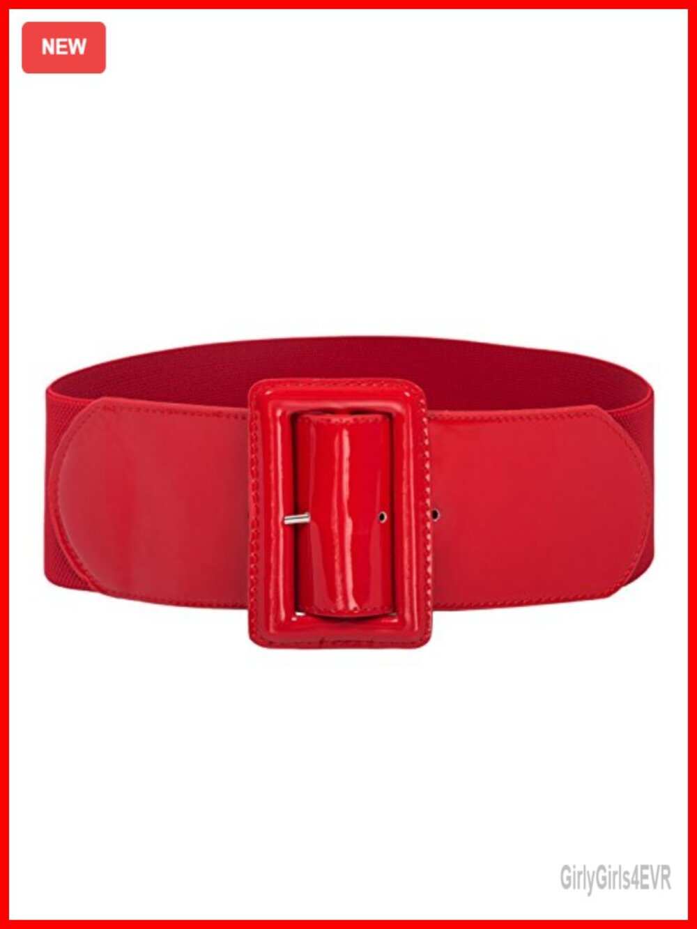 Women's Stretchy Belt 3 Inch Wide Elastic PU Leather Adjustable Waist